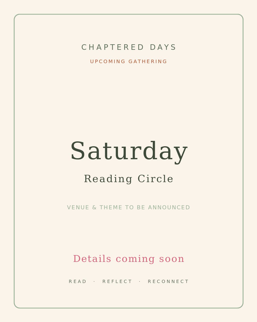 Saturday Reading Circle